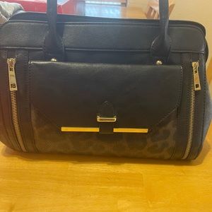 Black and leopard print purse